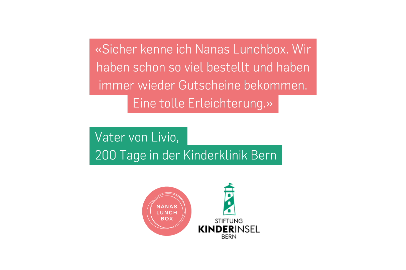 Stiftung KinderInsel Zoom: Zitat Vater von Livio zu Nanas Lunchbox