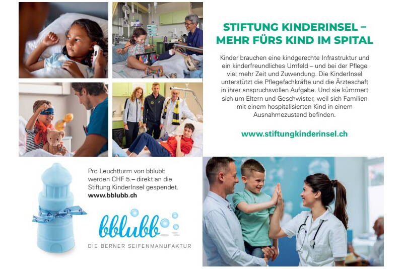 Stiftung KinderInsel Zoom: Spendenaktion Leuchtturm-Seife von der Berner Seifenmanufaktur bblubb